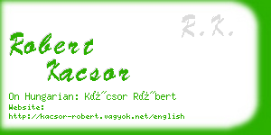 robert kacsor business card